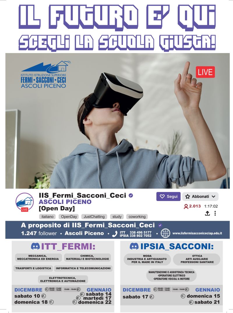 Openday 2022 - IIS Fermi-Sacconi-Ceci Ascoli Piceno
